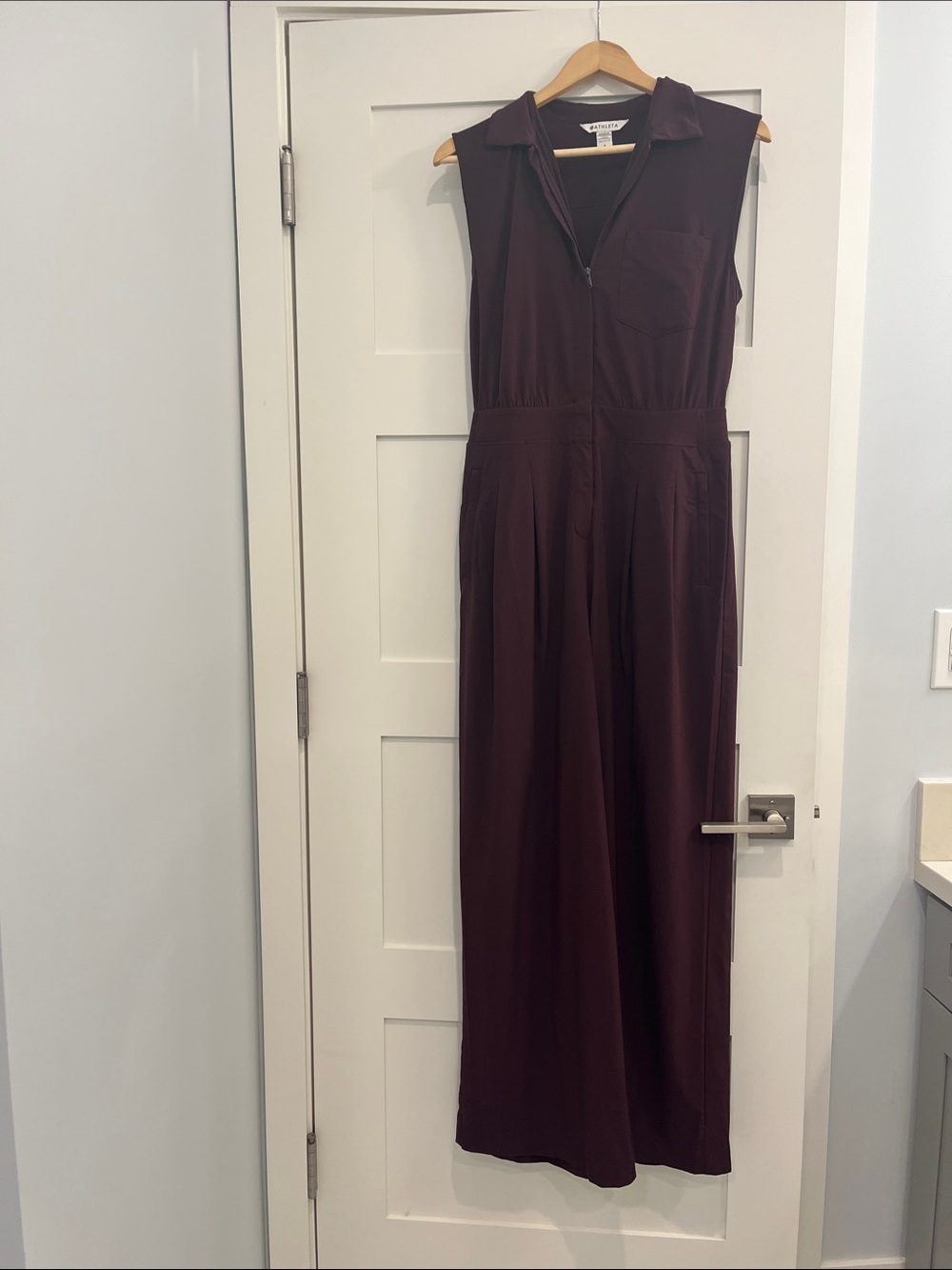 Athleta Brooklyn Sleeveless Collared Jumpsuit in Plum - Picture 2 of 10